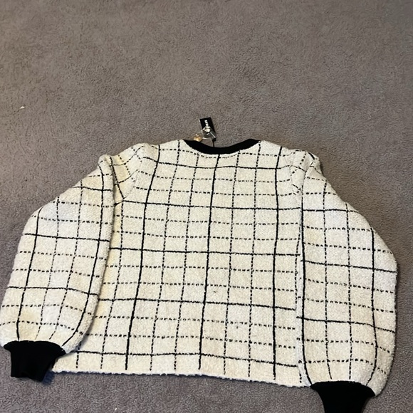 NWT EXPRESS BLACK CHECK BOUCLE CARDIGAN XL - Picture 5 of 5